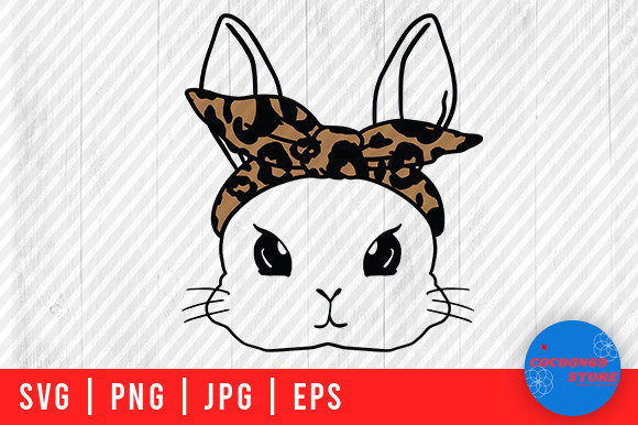 Easter Bunny with Bandana, Bunny Mom Svg
